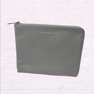 Abercrombie & Kent gray zipper closure travel passport clutch pouch